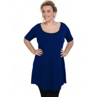 A20-276 Μπλουζοφόρεμα εβαζέ - Μπλε Ρουά