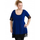 A20-276D Evaze blousedress with lace - Royal Blue A20-276D Evaze blousedress with lace - Royal Blue