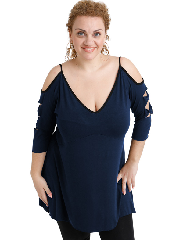 A20-281 Evaze blouse - Navy Blue A20-281 Evaze blouse - Navy Blue
