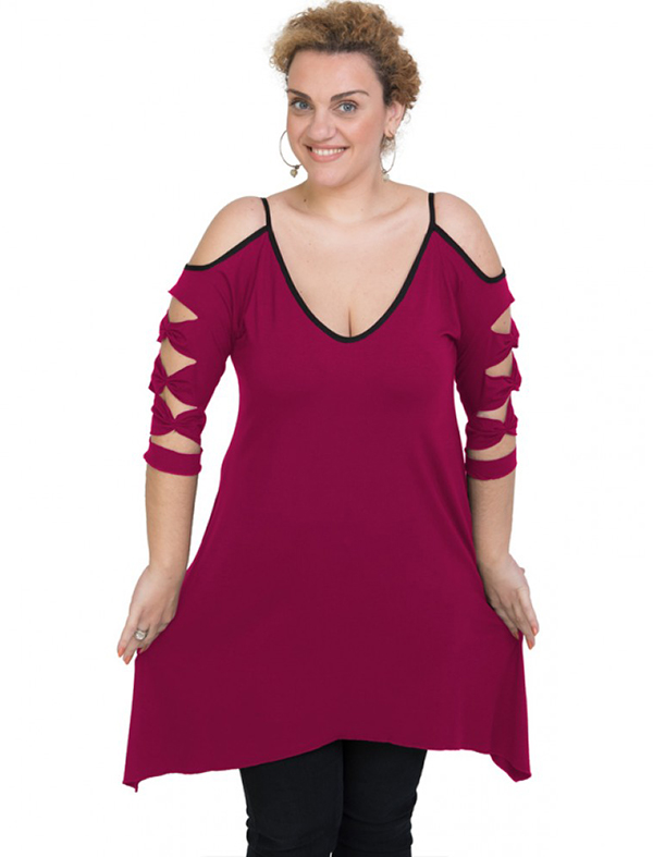 A20-282 Evaze blousedress - Fuchsia A20-282 Evaze blousedress - Fuchsia