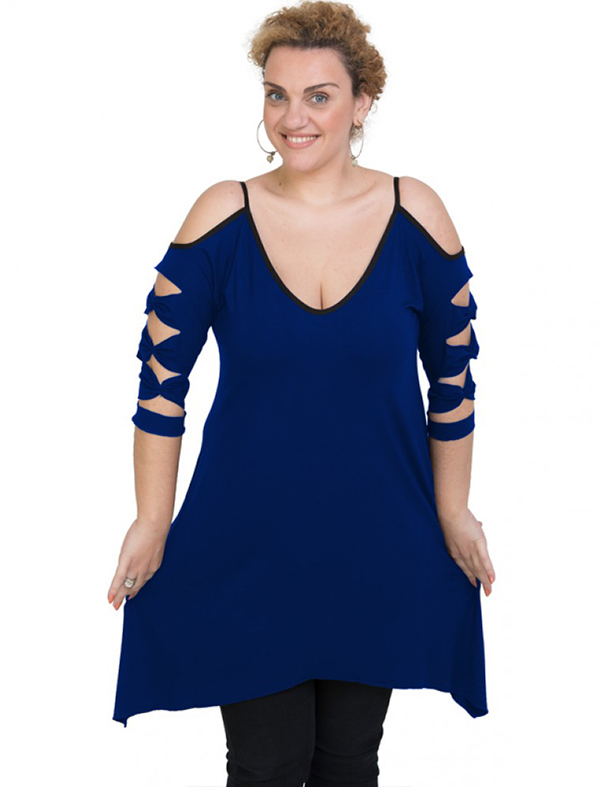 A20-282 Evaze blousedress - Royal Blue A20-282 Evaze blousedress - Royal Blue