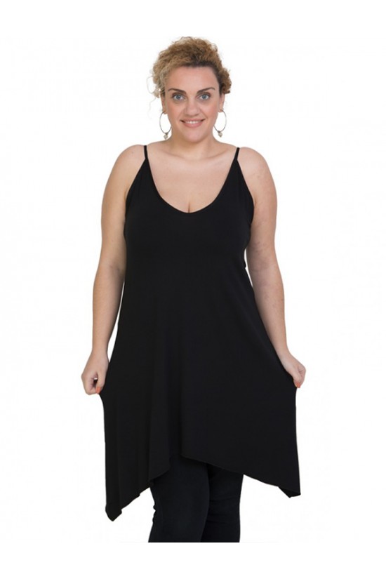 A20-282B Μπλουζοφόρεμα εβαζέ τοπ - Μαύρο A20-282B Μπλουζοφόρεμα εβαζέ τοπ - Μαύρο