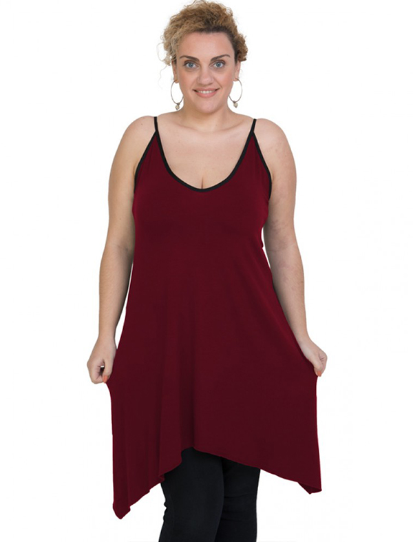 A20-282B Evaze blousedress - Bordeaux A20-282B Evaze blousedress - Bordeaux