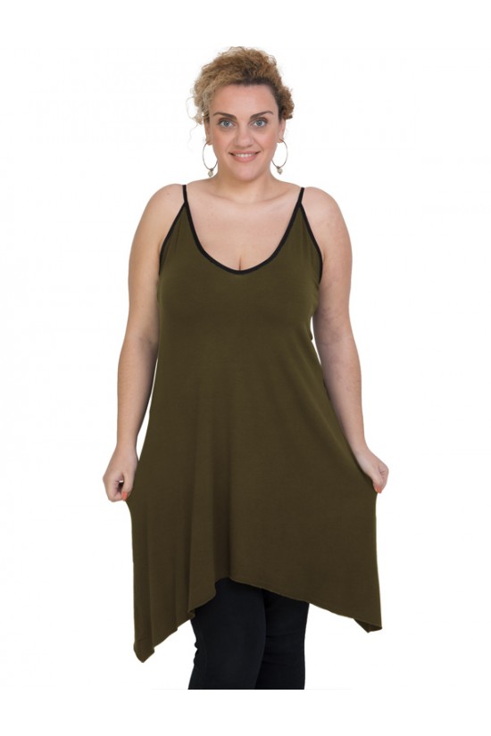 A20-282B Μπλουζοφόρεμα εβαζέ τοπ - Χακί Σκούρο A20-282B Μπλουζοφόρεμα εβαζέ τοπ - Χακί Σκούρο