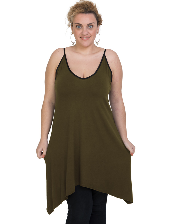 A20-282B Evaze blousedress - Khaki Dark A20-282B Evaze blousedress - Khaki Dark