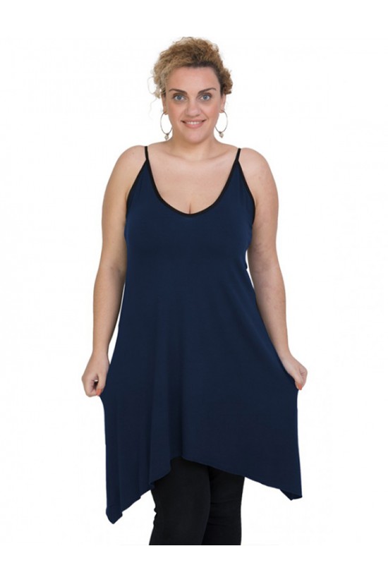 A20-282B Μπλουζοφόρεμα εβαζέ τοπ - Μπλε Μαρέν A20-282B Μπλουζοφόρεμα εβαζέ τοπ - Μπλε Μαρέν