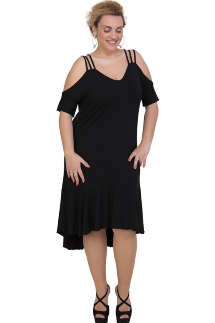 A20-293F Φόρεμα μακρύ - Μαύρο