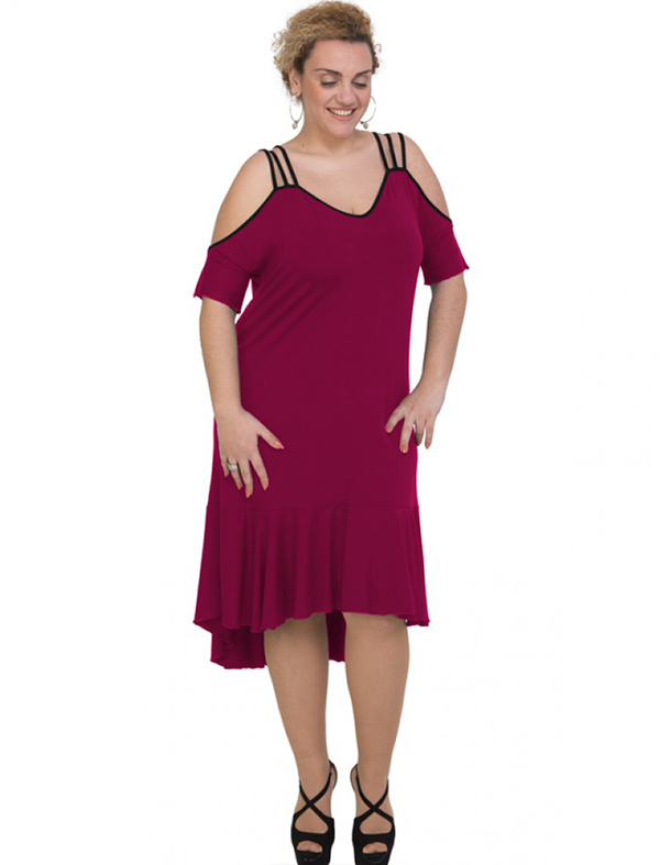 A20-293F Long dress - Fuchsia A20-293F Long dress - Fuchsia
