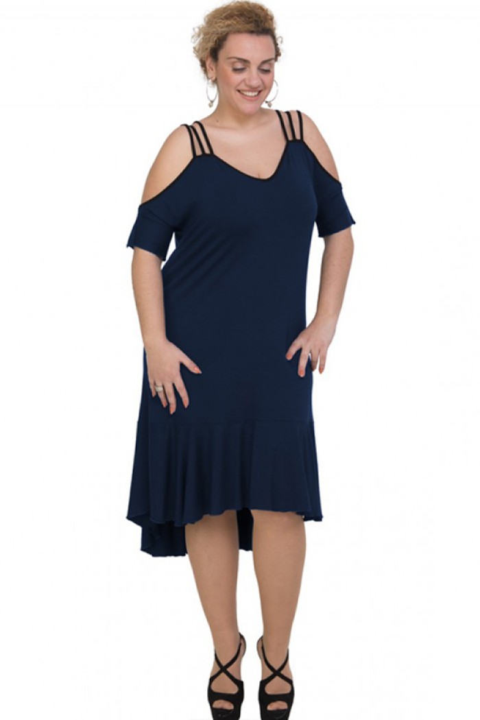 A20-293F Φόρεμα μακρύ - Μπλε Μαρέν