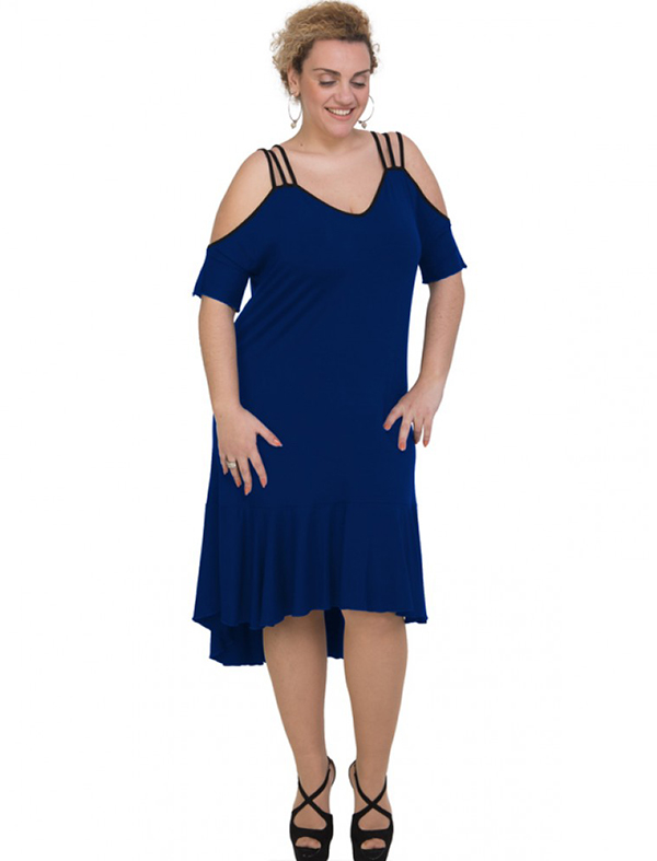 A20-293F Long dress - Royal Blue A20-293F Long dress - Royal Blue