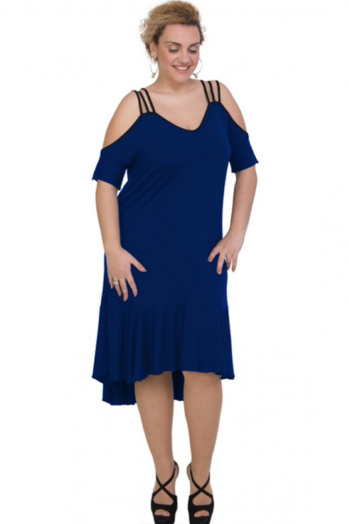 A20-293F Φόρεμα μακρύ - Μπλε Ρουά