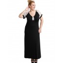 A20-4179F Φόρεμα μακρύ με τούλι - Μαύρο