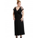 A20-4279F Φόρεμα μακρύ με τούλι - Μαύρο