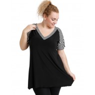 A20-549 Μπλούζα άλφα δίχρωμη - Μαύρο