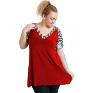 A20-549 Μπλούζα άλφα δίχρωμη - Μπορντώ