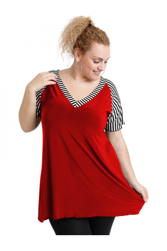 A20-549 Μπλούζα άλφα δίχρωμη - Μπορντώ