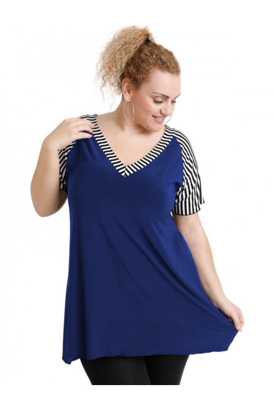 A20-549 Μπλούζα άλφα δίχρωμη - Μπλε Ρουά A20-549 Μπλούζα άλφα δίχρωμη - Μπλε Ρουά