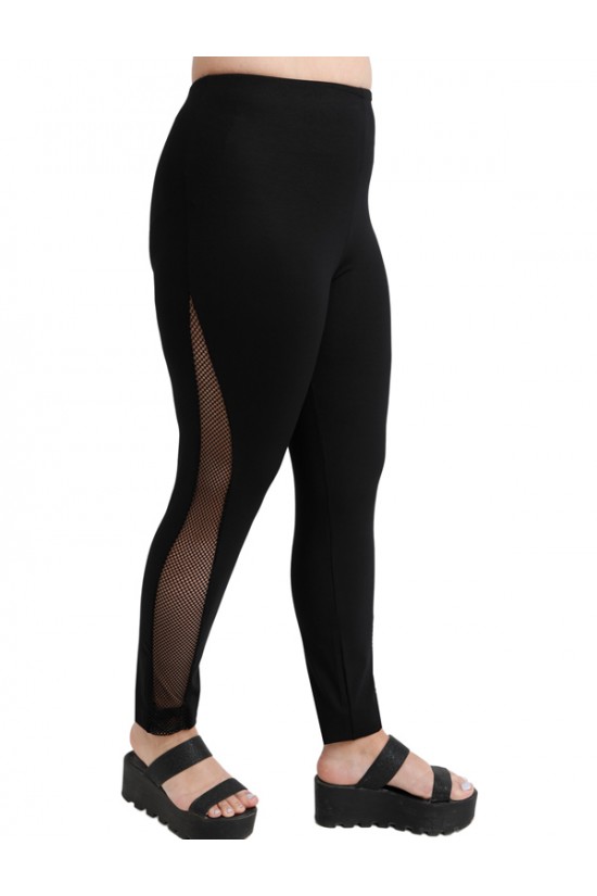 A20-5563 Παντελόνι κολάν με δίχτυ - Μαύρο A20-5563 Παντελόνι κολάν με δίχτυ - Μαύρο