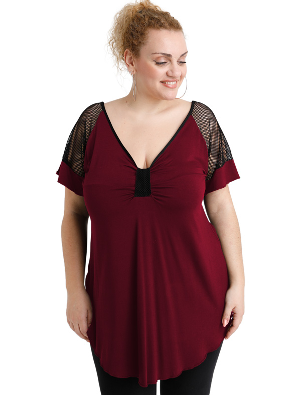 A20-5579 Classic blouse - Bordeaux A20-5579 Classic blouse - Bordeaux