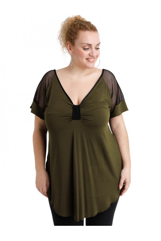 A20-5579 Μπλούζα ίσια - Χακί