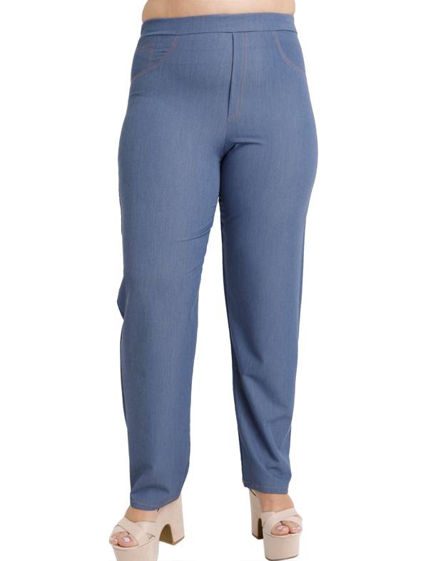 A20-659 Fitted trousers with 5 pockets - Light blue A20-659 Fitted trousers with 5 pockets - Light blue
