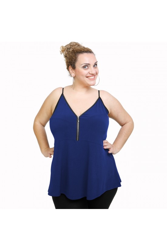 A21-127RF Μπλούζα άλφα Τοπ - Μπλε Ρουά