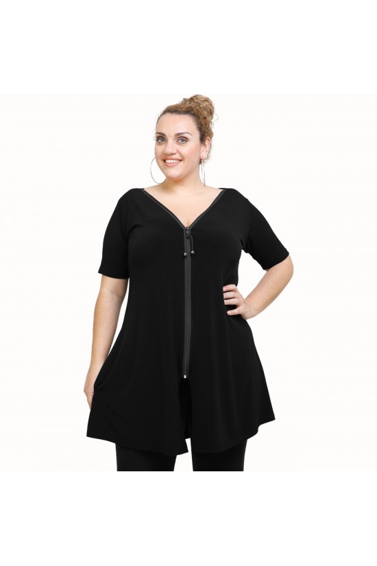 A21-176F Μπλουζοφόρεμα εβαζέ - Μαύρο A21-176F Μπλουζοφόρεμα εβαζέ - Μαύρο