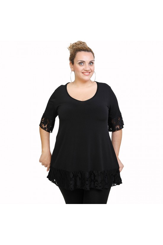 A21-208LDV Μπλούζα εβαζέ με δαντέλα A21-208LDV Μπλούζα εβαζέ με δαντέλα