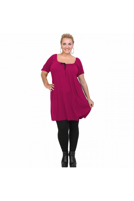 A21-245M Μπλουζοφόρεμα εβαζέ - Φούξια