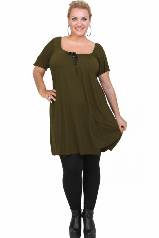 A21-245M Μπλουζοφόρεμα εβαζέ - Χακί