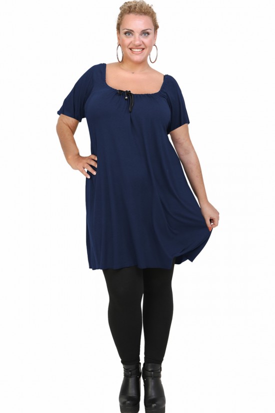 A21-245M Μπλουζοφόρεμα εβαζέ - Μπλε Μαρέν