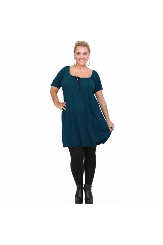 A21-245M Μπλουζοφόρεμα εβαζέ - Πετρόλ