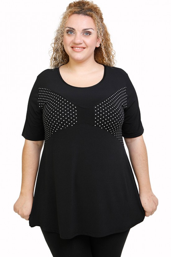 A21-411 Μπλούζα εβαζέ κομποζέ - Εμπριμέ