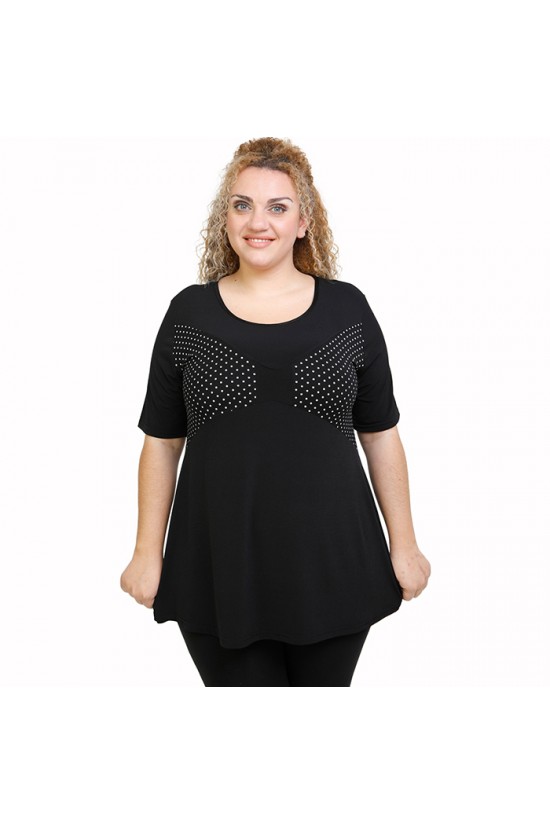 A21-411 Μπλούζα εβαζέ κομποζέ - Εμπριμέ