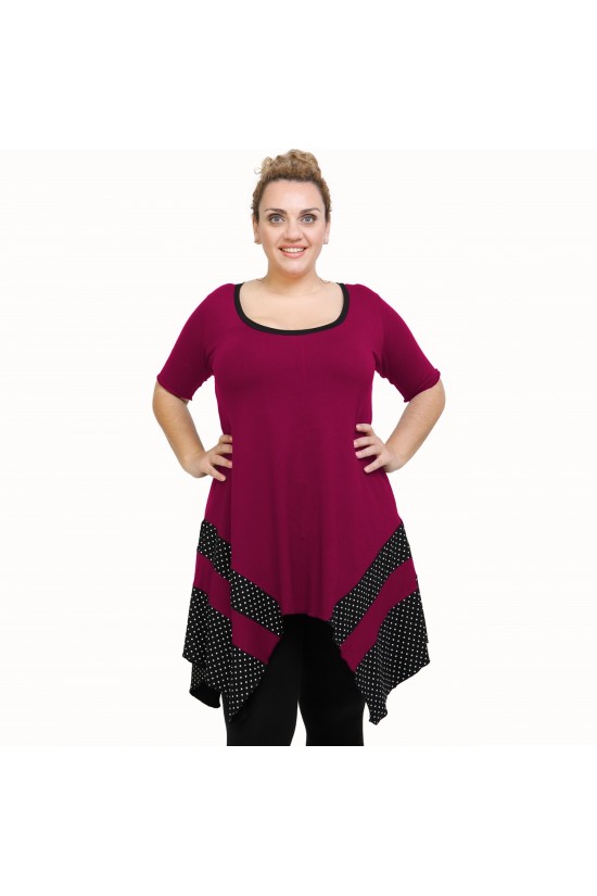 A21-417 Μπλουζοφόρεμα κομποζέ - Εμπριμέ / Φούξια A21-417 Μπλουζοφόρεμα κομποζέ - Εμπριμέ / Φούξια