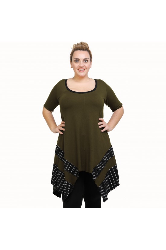 A21-417 Μπλουζοφόρεμα κομποζέ - Εμπριμέ / Χακί A21-417 Μπλουζοφόρεμα κομποζέ - Εμπριμέ / Χακί