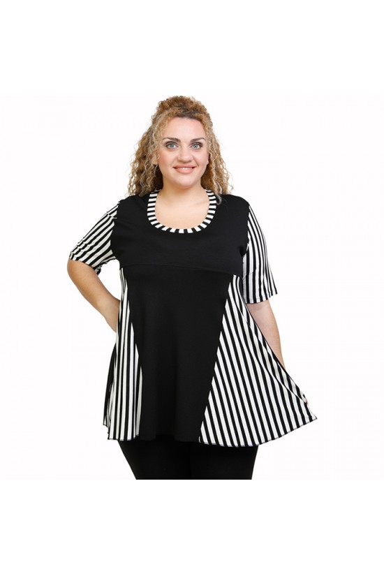 A21-515 Μπλούζα εβαζέ κομποζέ - Εμπριμέ