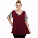 A21-589 Blouse with pattern - Bordeaux A21-589 Blouse with pattern - Bordeaux