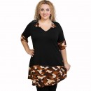 A21-6320 Blousedress with pattern - Black A21-6320 Blousedress with pattern - Black