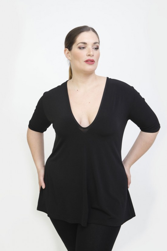 A22-108LV Μπλούζα εβαζέ - Μαύρο
