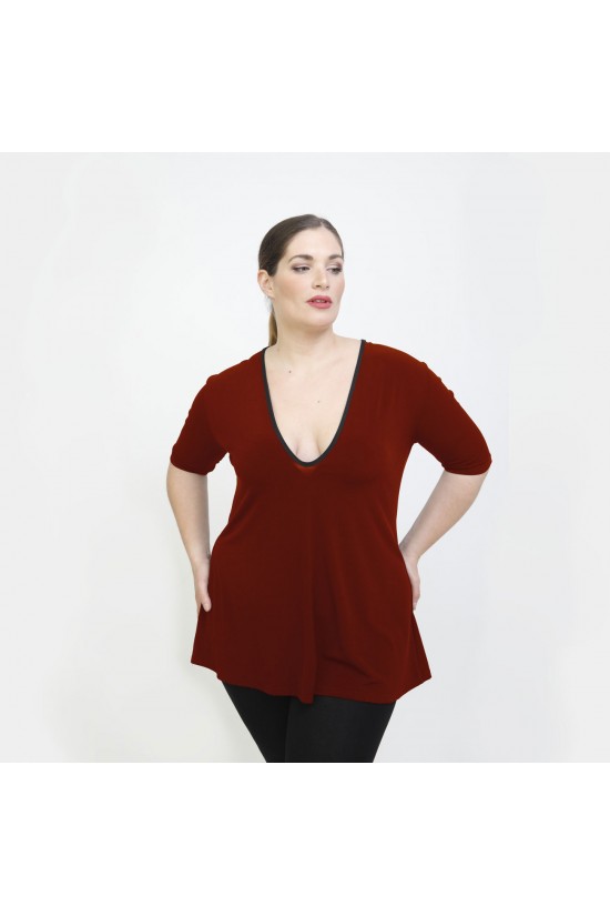 A22-108LV Μπλούζα εβαζέ - Μπορντώ A22-108LV Μπλούζα εβαζέ - Μπορντώ