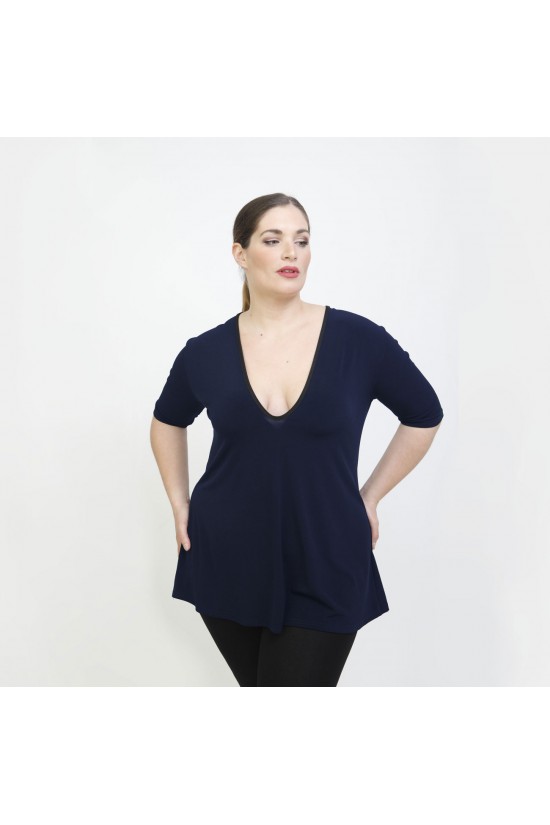 A22-108LV Μπλούζα εβαζέ - Μπλε Μαρέν