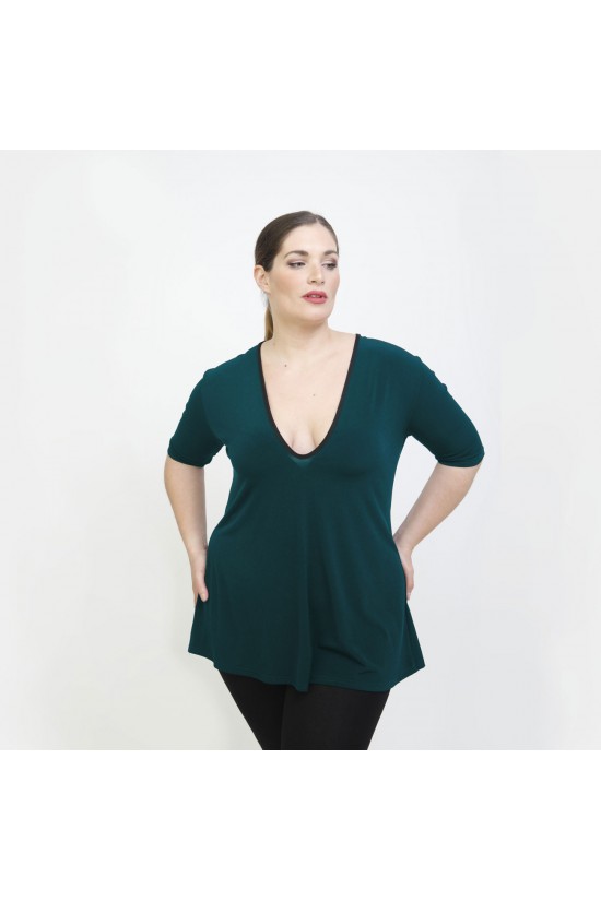 A22-108LV Μπλούζα εβαζέ - Πετρόλ