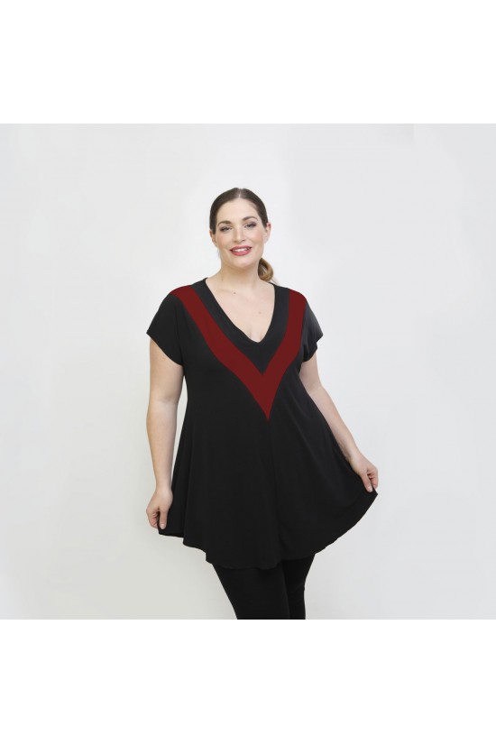 A22-109V Μπλούζα εβαζέ - Μπορντώ