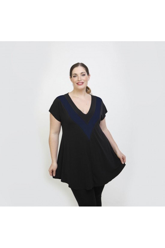 A22-109V Μπλούζα εβαζέ - Μπλε Μαρέν