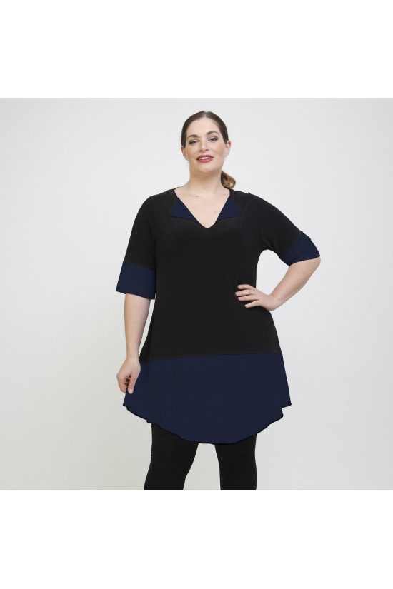 A22-120 Μπλουζοφόρεμα εβαζέ κομποζέ - Μπλε Μαρέν