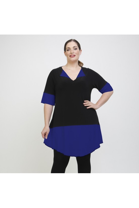 A22-120 Μπλουζοφόρεμα εβαζέ κομποζέ - Μπλε Ρουά