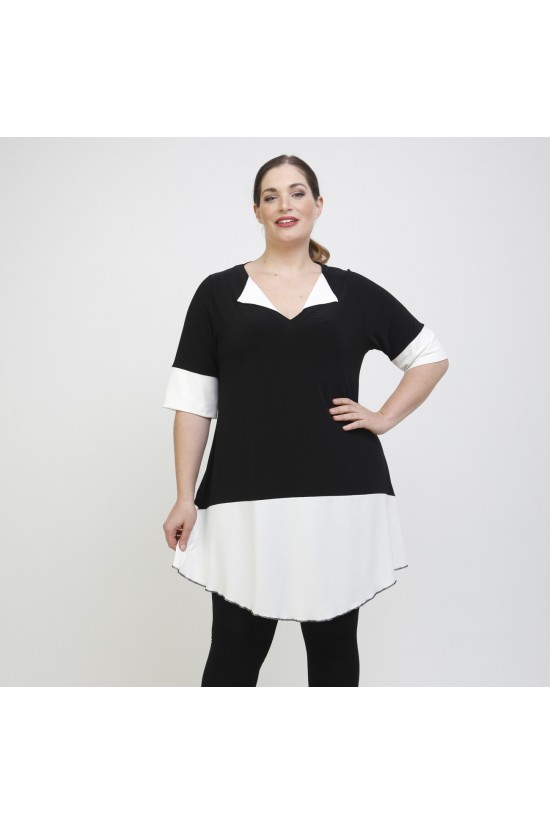 A22-120 Μπλουζοφόρεμα εβαζέ κομποζέ - Άσπρο A22-120 Μπλουζοφόρεμα εβαζέ κομποζέ - Άσπρο