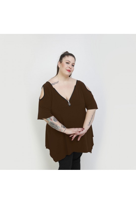 A22-123ATF Μπλούζα άλφα - Καφέ A22-123ATF Μπλούζα άλφα - Καφέ