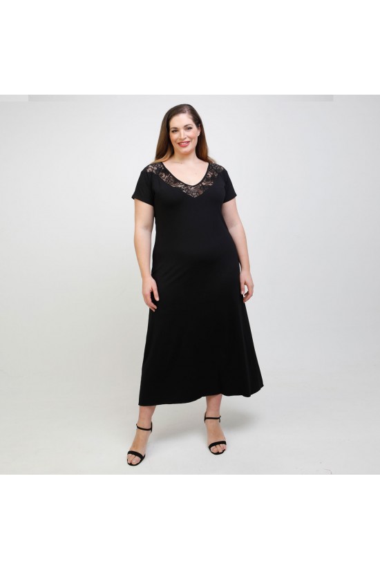 A22-123FDA Φόρεμα μακρύ κομποζέ με Δαντέλα